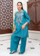 iShopping - Ahlam Teal Sapphire Cotton Suit 2-Piece