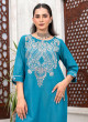 iShopping - Ahlam Teal Sapphire Cotton Suit 2-Piece