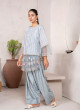 iShopping - Ahlam Vintage Slate Jacquard Embroidered Printed 2 Piece Suit