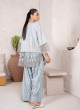 iShopping - Ahlam Vintage Slate Jacquard Embroidered Printed 2 Piece Suit