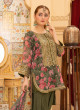 iShopping - Ahlam Zeyora Embroidered Printed Silk Suit 3-piece