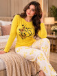 iShopping - Soft Cotton Jersey 2-Piece Butterfly Printed Night Suit for Women – Yellow & White