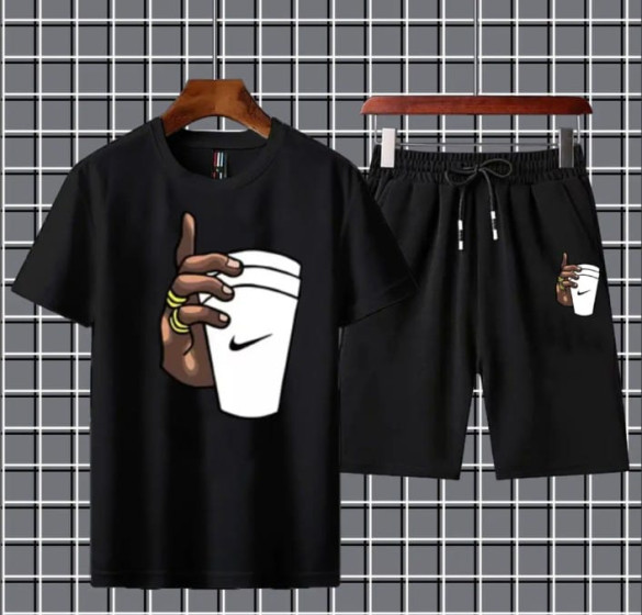 iShopping - Fashion Flies Half Sleeves Printed Tracksuit Cotton O Neck For Men & Boys