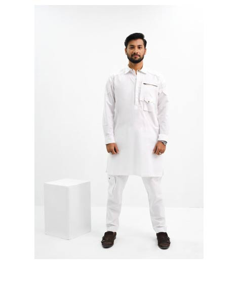 iShopping - Elegance Republic Zipper Kurta Trouser Pearl White (1002)