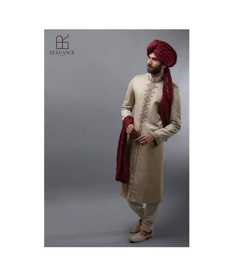 iShopping - Elegance Republic Jamawar Sherwani Soft Amber (1034)