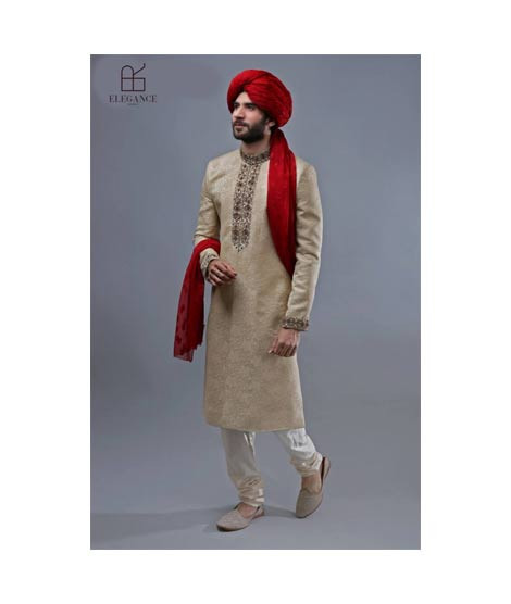iShopping - Elegance Republic Jamawar Sherwani Heathered Brown (1035)