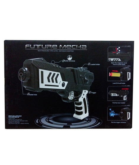 iShopping - Planet X Future Ultra Black Shooting Gun with Orbeez & Nerf Soft Foam Bullet Darts (PX-10569)