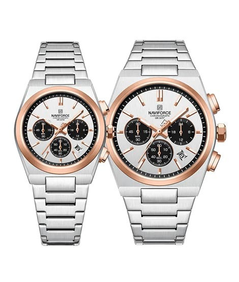 iShopping - Naviforce Bond Chrono Watch For Couples Two Tone (NF-8048C-6)