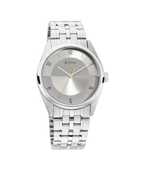 iShopping - Titan Workwear Collection Analog Men's Watch - Silver (1729SM07)