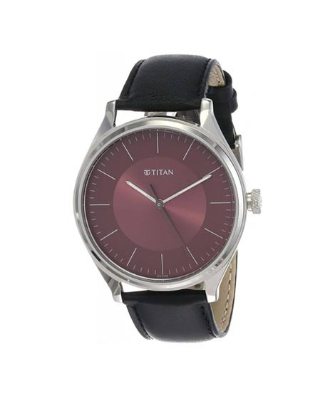 iShopping - Titan Workwear Collection Analog Men's Leather Watch - Black (1802SL05)