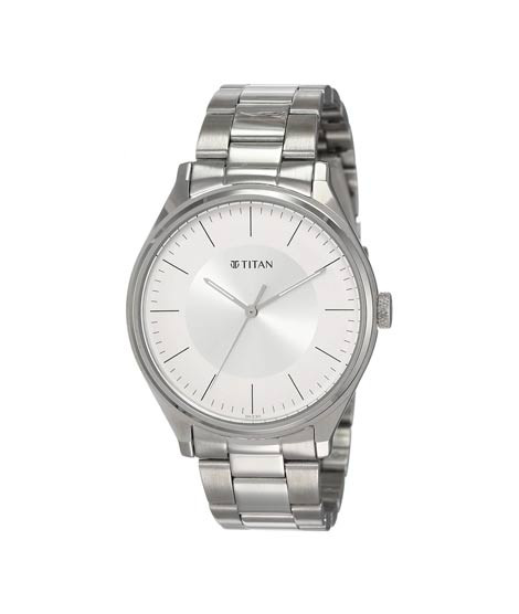 iShopping - Titan Workwear Collection Analog Men's Watch - Silver (1802SM03)