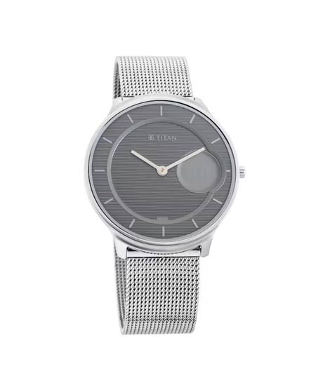 iShopping - Titan Edge Minimals Collection Analog Men's Watch - Silver (1843SM01)