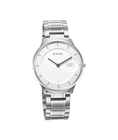 iShopping - Titan Edge Metal Collection Analog Men's Watch - Silver (1843SM02)
