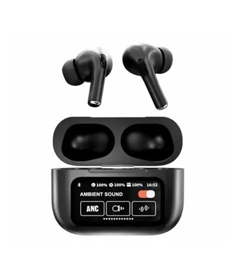 iShopping - A9 Pro Wireless AirPods with Smart Touch Screen Black