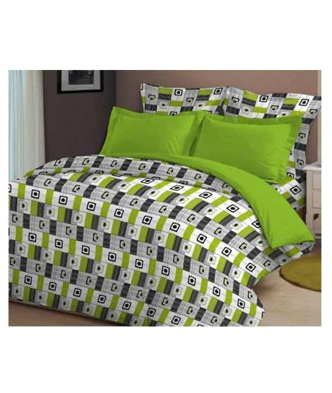 iShopping - AAM Printed Double Bed Sheet With 2 Pillowcase (1533-64)