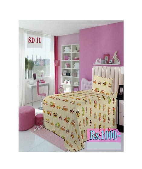 iShopping - AAM Printed Single Bed Sheet With 1 Pillowcase (SD-11)