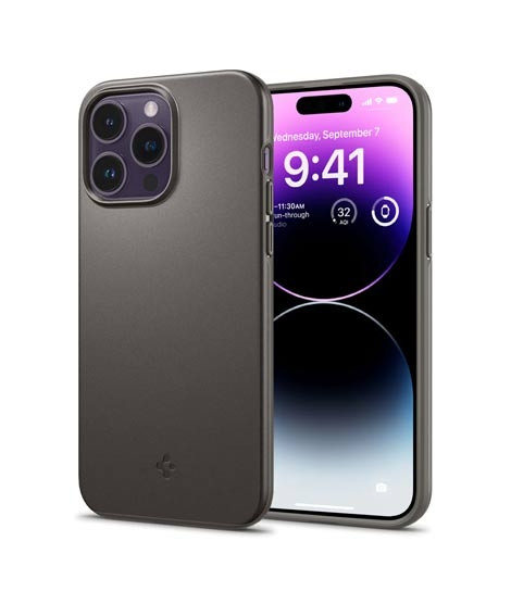 iShopping - Spigen Thin Fit Case For iPhone 14 Pro Gunmetal (ACS04782)