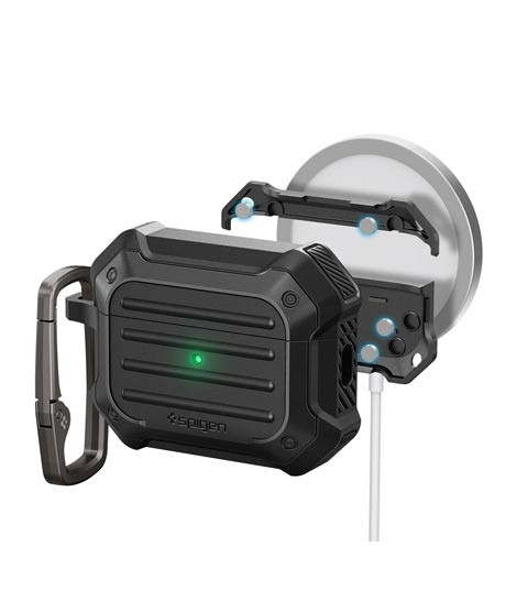 iShopping - Spigen Tough Armor (MagFit) Case For Apple AirPods Pro 2 Black (ACS05480)