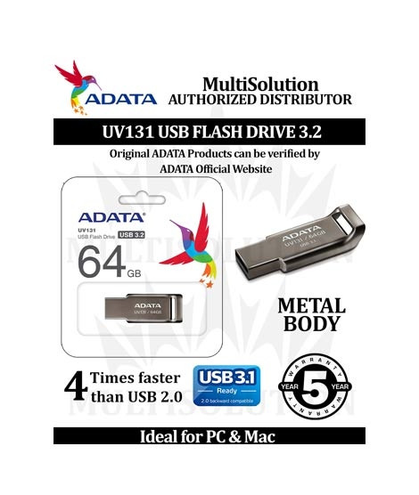 iShopping - ADATA 64GB USB 3.2 Flash Drive (AUV131-64G-RGY)