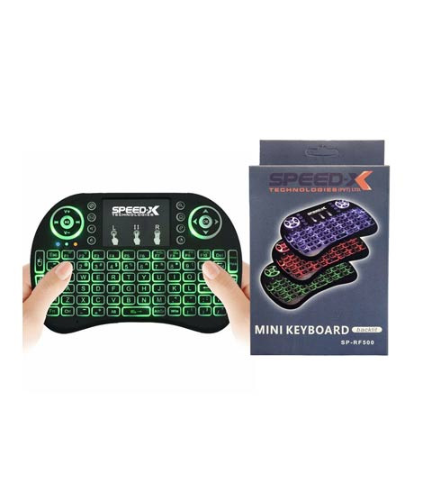 iShopping - Muzamil Store Wireless Mini Touch Pad With RGB Backlight Keyboard Mouse (RF 500)