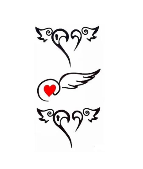 iShopping - Muzamil Store Love Heart Shape Wings Temporary Tattoo Sticker