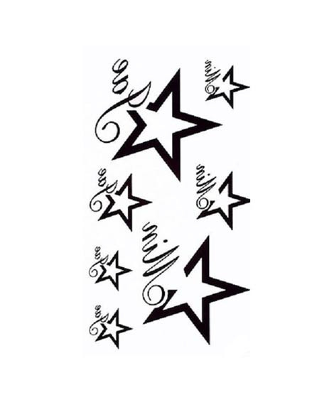 iShopping - Muzamil Store Star Design Love Alphabet Temporary Tattoo Sticker