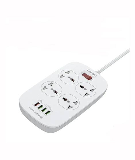 iShopping - Ldnio 2500w Power Extension With 4 Power Sockets & 4 USB Ports (SC4407)
