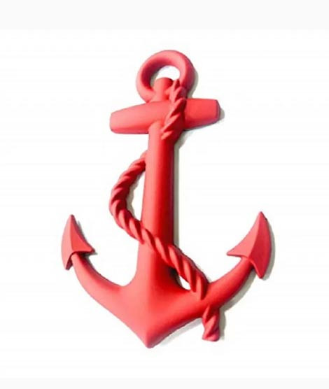 iShopping - Muzamil Store 3D Anchor Car Decoration Mental Logo Sticker Red