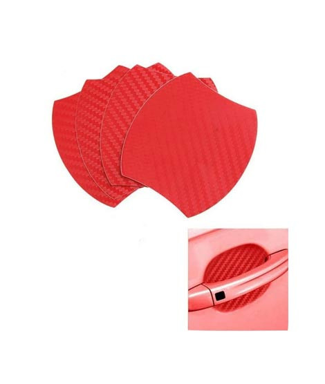 iShopping - Muzamil Store Car Door Fiber Handle Stickers Red - 4Pcs 