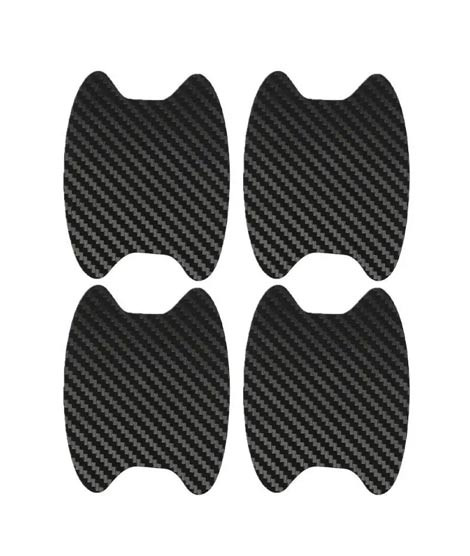 iShopping - Muzamil Store Car Door Fiber Handle Sticker Black - 4Pcs
