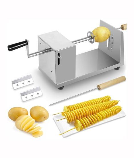 iShopping - Muzamil Store Manual Stainless Steel Potatoes Twister Slicer Spiral Cutter