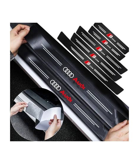iShopping - Muzamil Store Car Door Fiber Sticker For Audi - 4Pcs