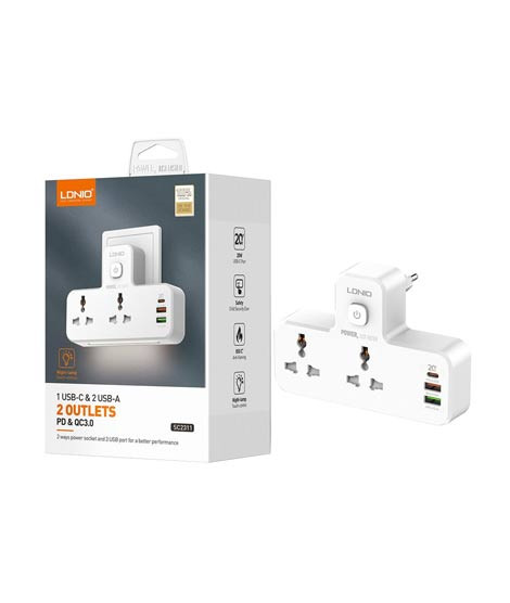iShopping - Muzamil Store 20W 3-Port USB Charger Power Extension Ldnio (SC2311) 
