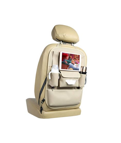 iShopping - Muzamil Store Car Seat Back Organizer Kids Kick Mats Beige 1PC