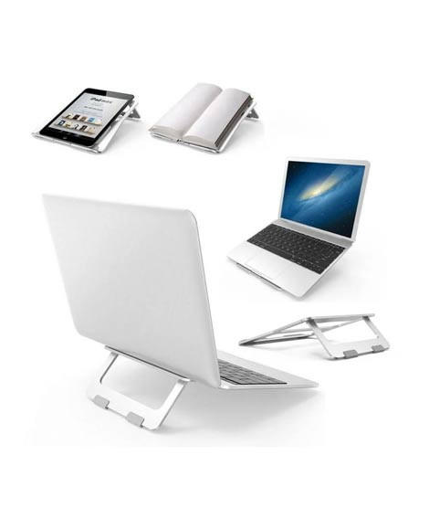 iShopping - Muzamil Store Aluminum Foldable Cooling Laptop Stand Silver