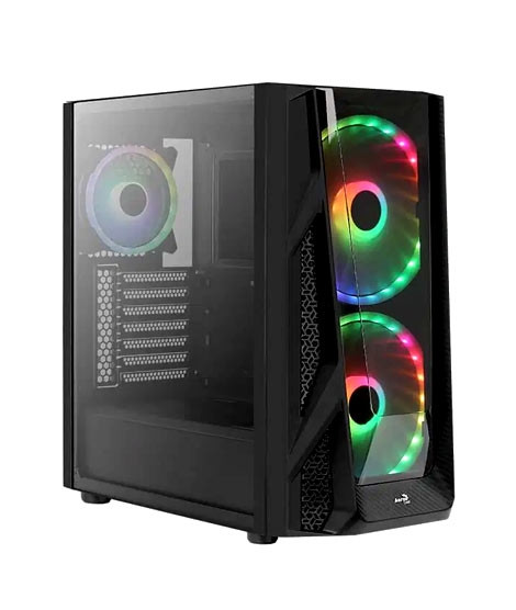 iShopping - AeroCool NightHawk Duo ARGB Mid Tower Gaming Case Black