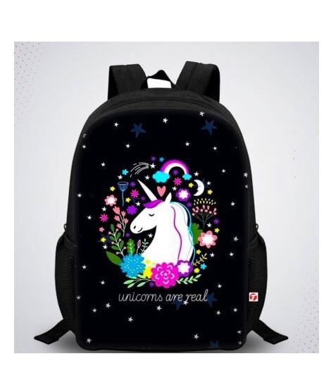 iShopping - Traverse Unicorn Digital Printed Kids Bag - Black (T857S)