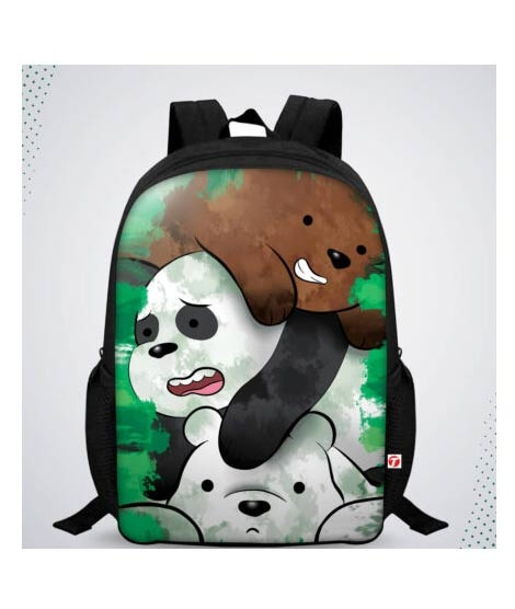 iShopping - Traverse We Bare Bears Digital Printed Kids Bag - Black (T98S)