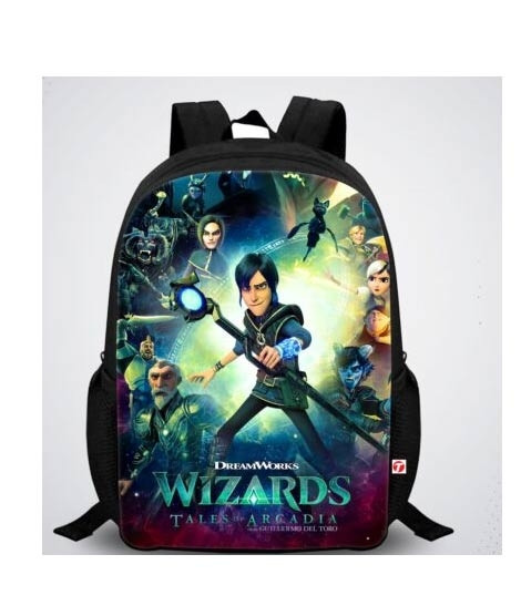 iShopping - Traverse Wizard Digital Printed Kids School Backpack - Black (T878S)