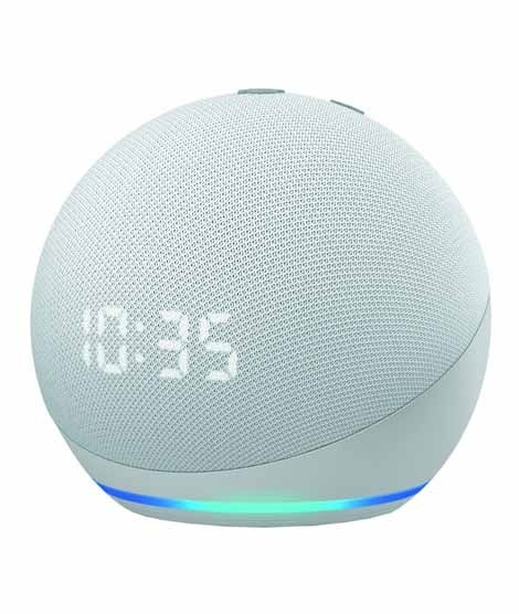 iShopping - Amazon Echo Dot 4th Generation with Clock Glacier White
