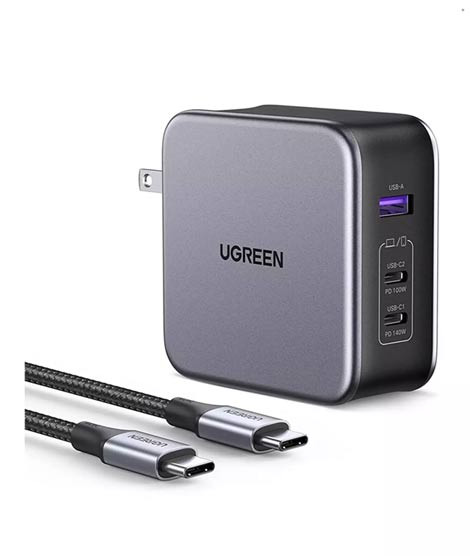 iShopping - Ugreen Nexode 3 Ports 140W USB C Charger With 240W Cable (90548)