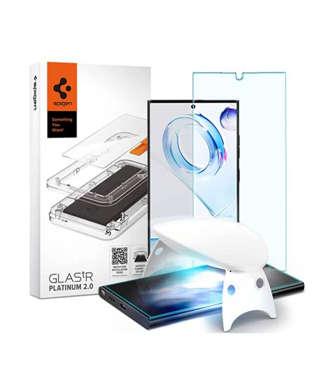 iShopping - Spigen Platinum Glass Protector For Galaxy S23 Ultra Pack Of 1 (AGL05944)