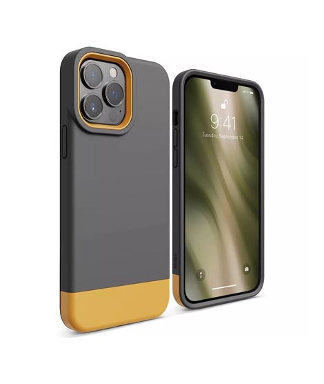 iShopping - Elago Glide Armor Shockproof Case For iPhone 13 Pro Max Dark Gray/Yellow (AMT-6348)