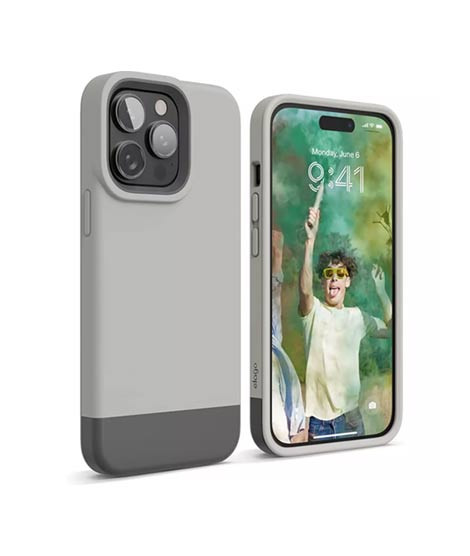 iShopping - Elago Glide Armor Shockproof Case For iPhone 14 Pro Max Stone/Dark Grey (AMT-6694)