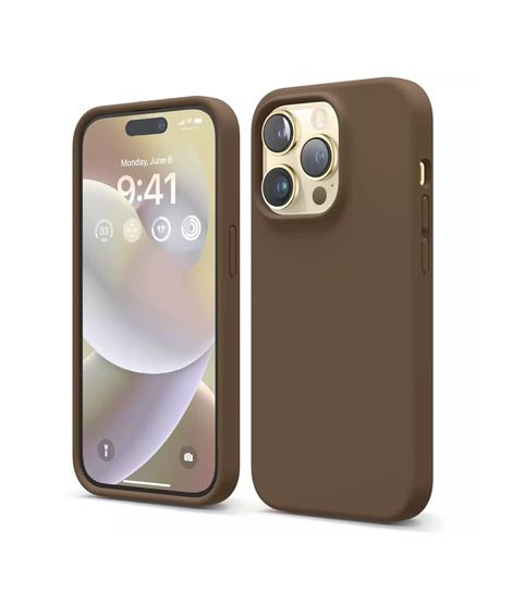 iShopping - Torras Liquid Silicone Shockproof Case For iPhone 14 Pro Brown (AMT-6712)
