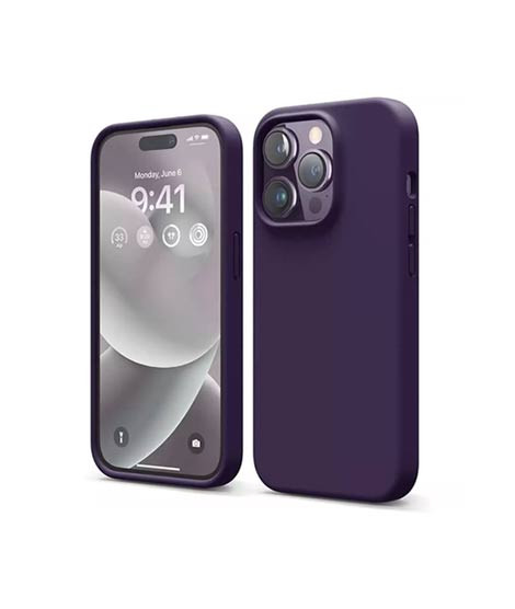iShopping - Elago Liquid Silicon Shockproof Case For iPhone 14 Pro Deep Purple (AMT-6715)