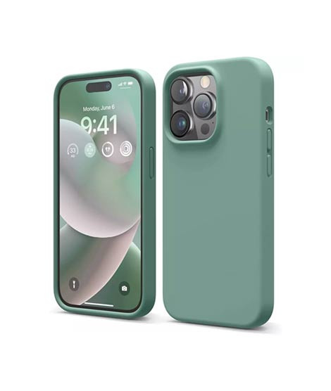 iShopping - Elago Liquid Silicon Shockproof Case For iPhone 14 Pro Max Midnight Green (AMT-6745)