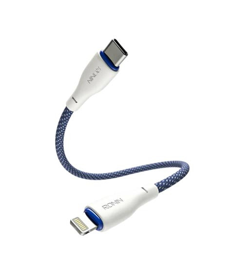 iShopping - Ronin Flexin Mini Type-C to iPhone Power Bank Cable Blue - (R-2060)