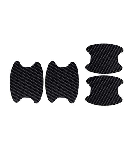 iShopping - M.Mart Car Door Handle Fiber Sticker Black Pack Of 4