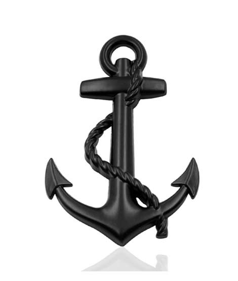 iShopping - M.Mart Anchor Design Metal Logo 3D Car Sticker - Black